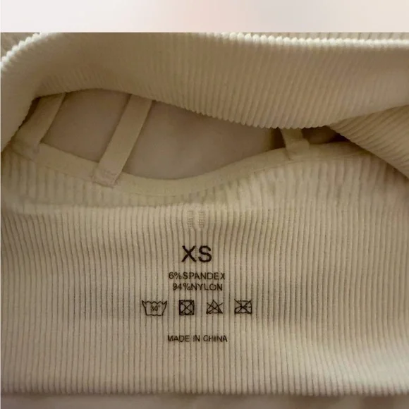 NVGTN White Ribbed Tank Top XS - Picture 3 of 3